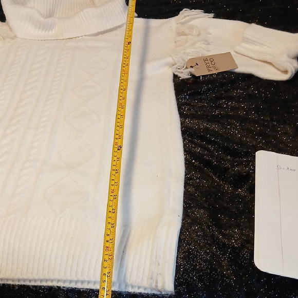 Frye White Cable Knit Turtleneck Sweater - Picture 5 of 7